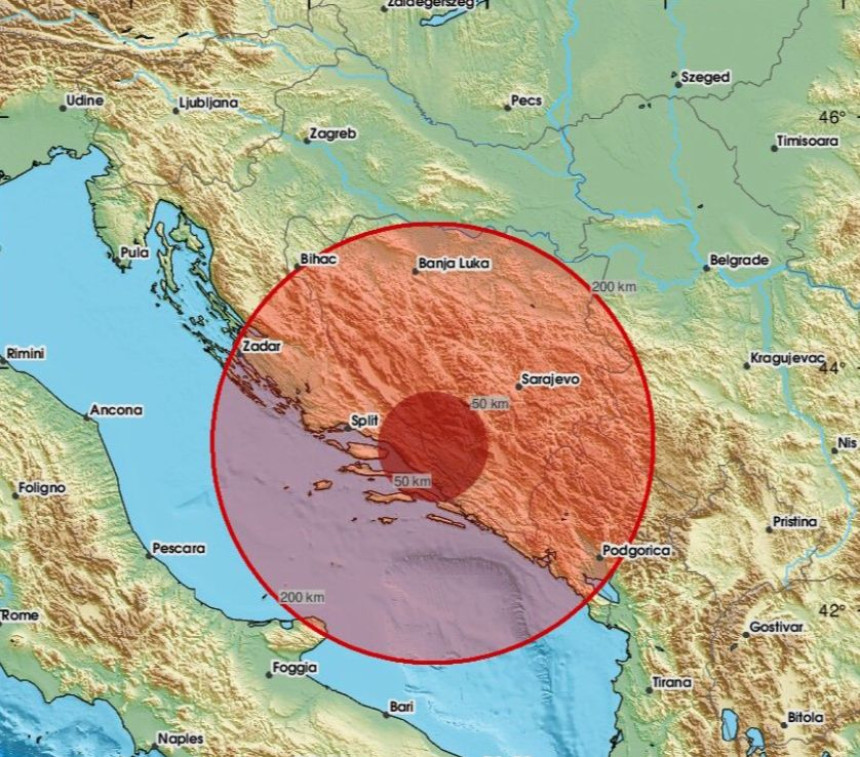 Земљотрес погодио БиХ, затресло се тло код Мостара