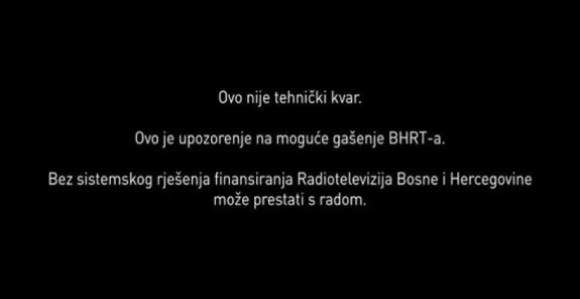 BHRT prekinuo redovno emitovanje programa!