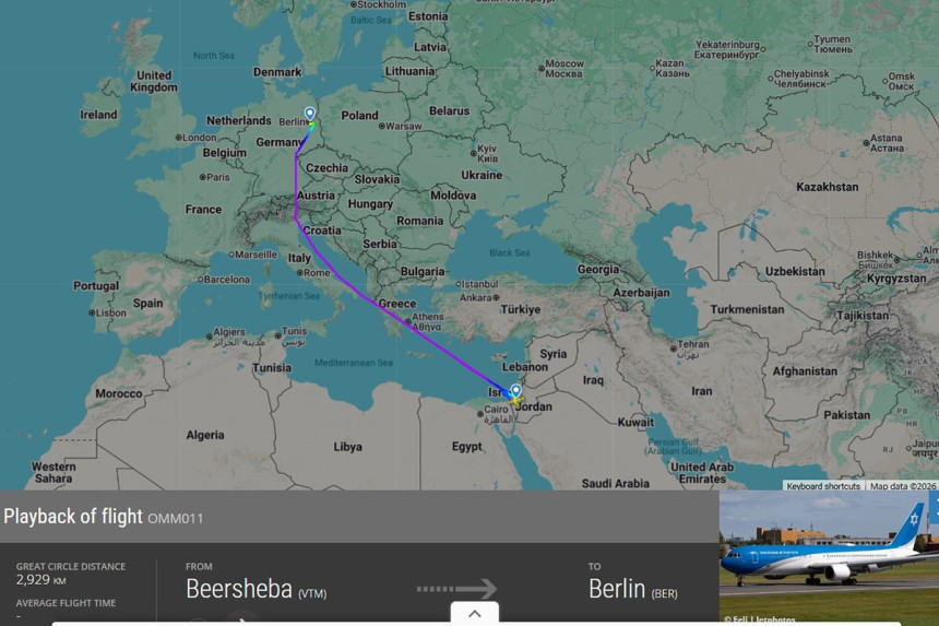 Авион израелске владе се склонио у Њемачку