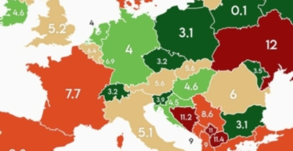 Pogledajte kako izgleda evropska mapa nezaposlenosti