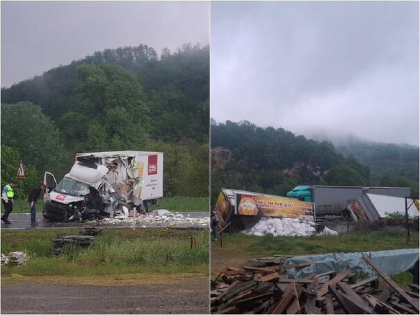 Тежак судар два камиона код Добоја