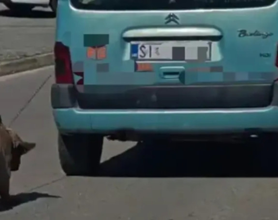 Дно дна! Везао пса за ауто и вукао га кроз град!