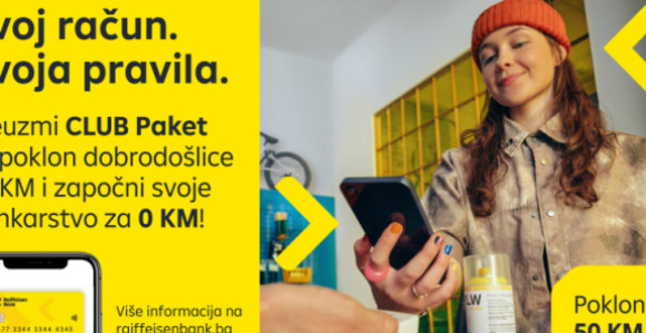 Твој рачун. Твоја правила. Вријеме је за Раиффеисен ЦЛУБ пакет!