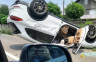 Na putu Bijeljina - Zvornik saobraćajka: Prevrnut automobil