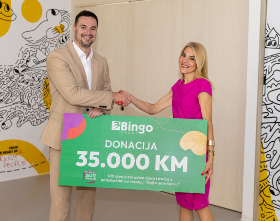 Бинго Гроуп донирао 35.000 КМ центру „Дајте нам шансу“
