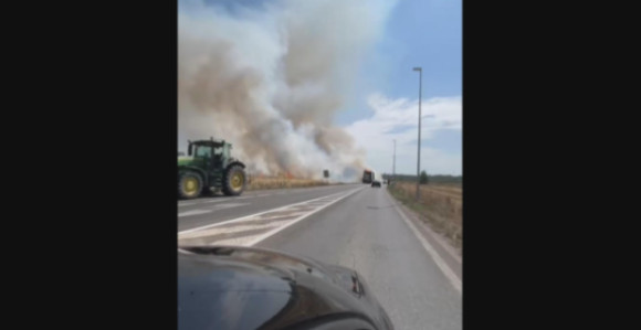 Ponovo požar uz obilaznicu oko Bijeljine (VIDEO)