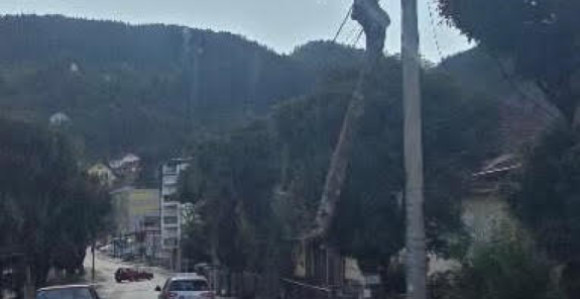 Rogatica: Kamion s balvanima zapeo za elektro-mrežu (VIDEO)