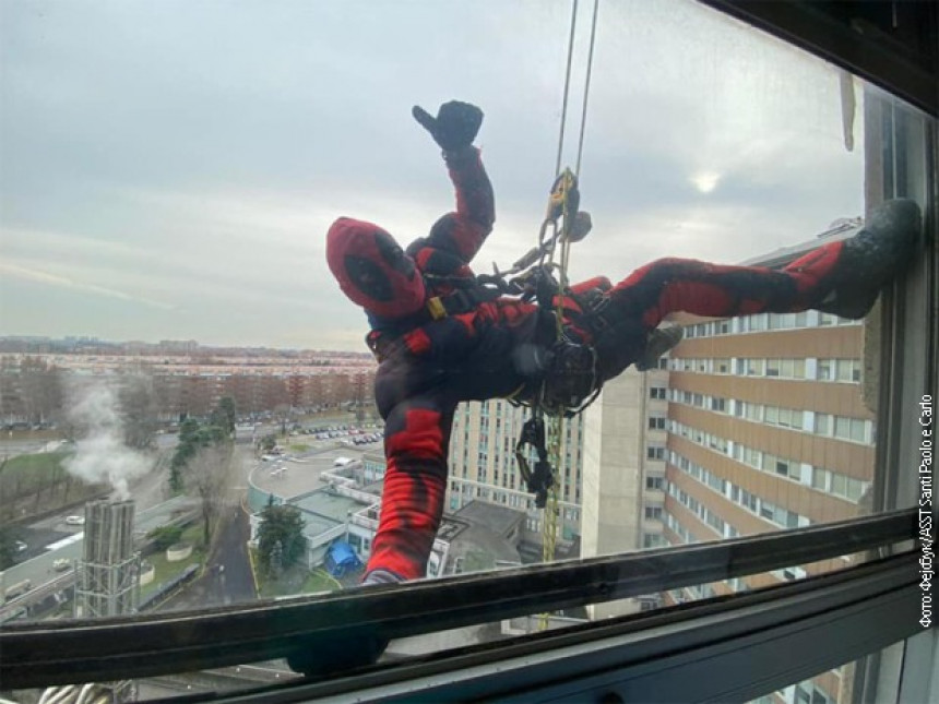Superheroji sleteli na krov bolnice u Milanu!