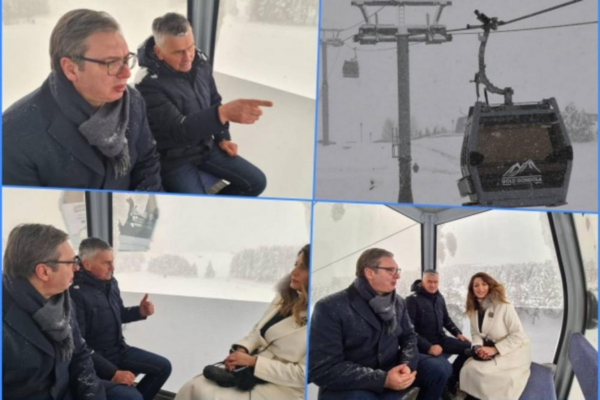 Vučić se provozao gondolom, uživao u snijegu na Zlatiboru