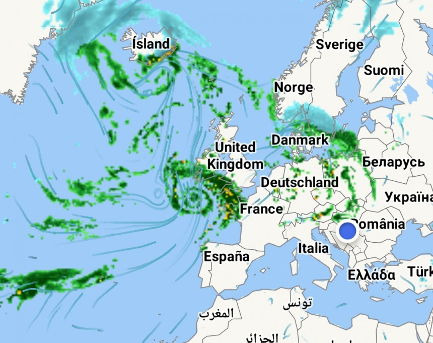 Џиновски циклон са Атлантика јури према Европи