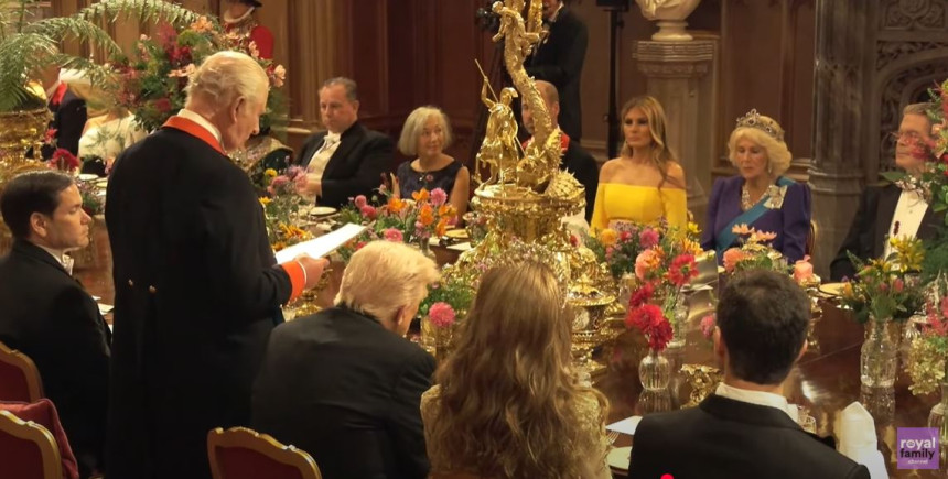 Raskošan banket za Donalda i Melaniju Tramp u Vindzoru
