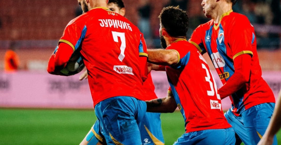 Славље у свлачионици Борца након побједе у Сарајеву