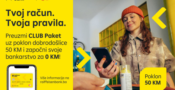 Твој рачун. Твоја правила. Вријеме је за Раиффеисен ЦЛУБ пакет!